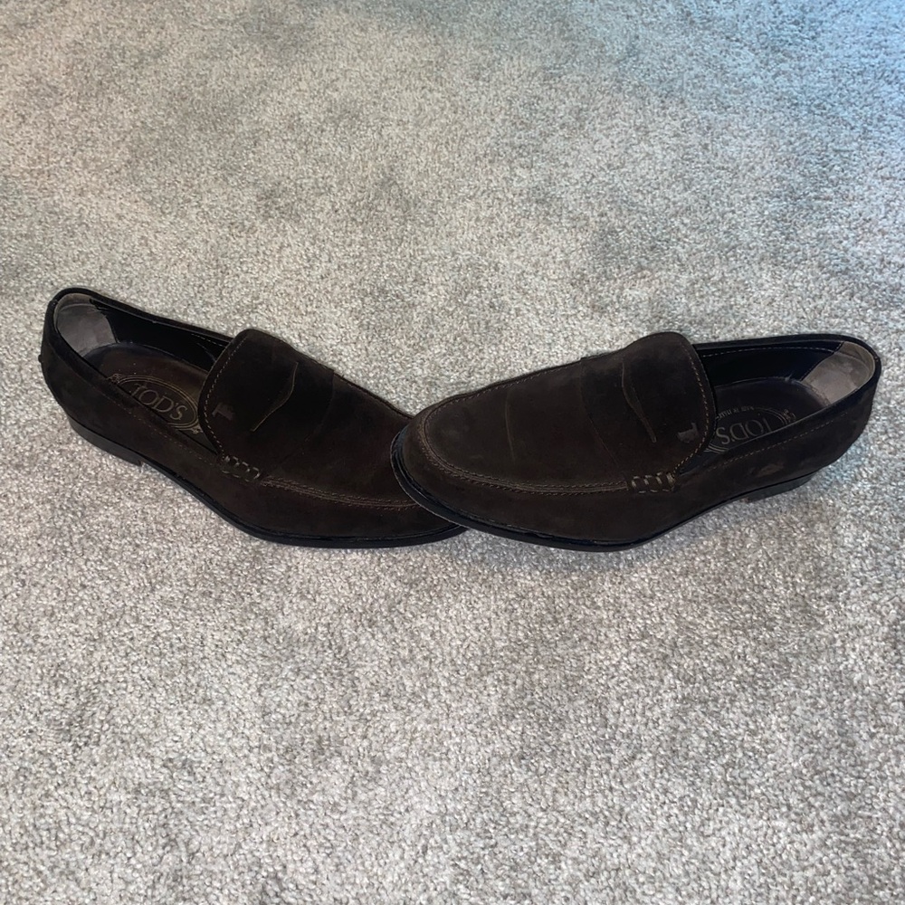 Tod’s Suede Chocolate Brown Loafers